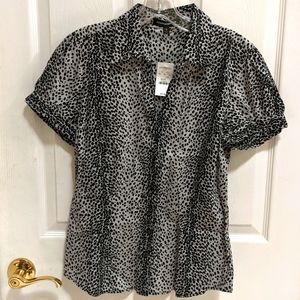 Express Animal Print Button Down Shirt Size Medium